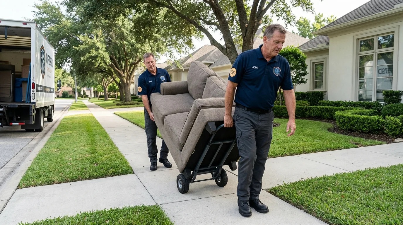 Local residential moving crew loading furniture in Port Angeles, WA